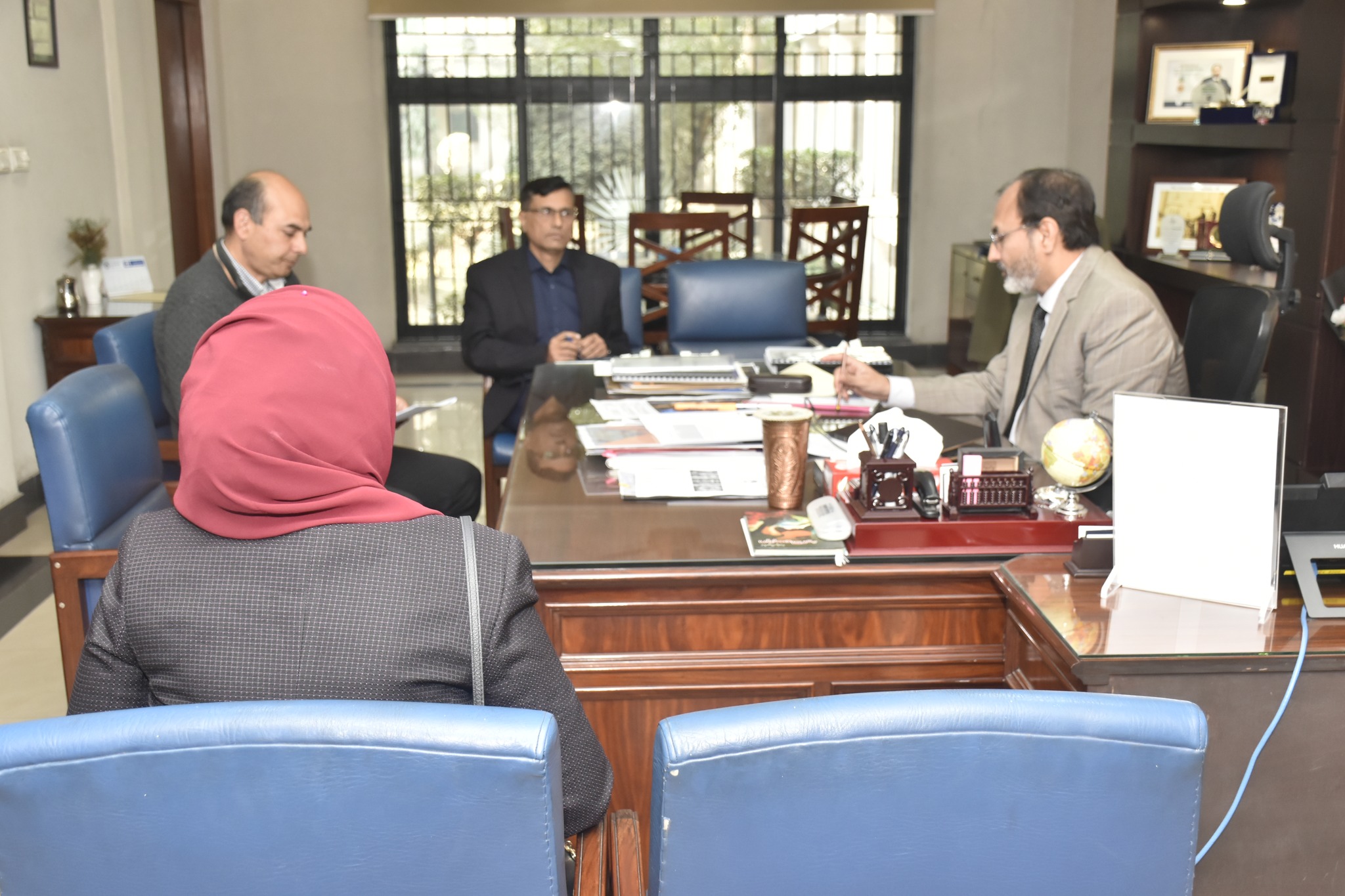 Vice Chancellor UET Prof. Dr. Shahid Munir (TI) is in a meeting with Founder, Principal Consultant Omayer Arshad from OCTAPULT.