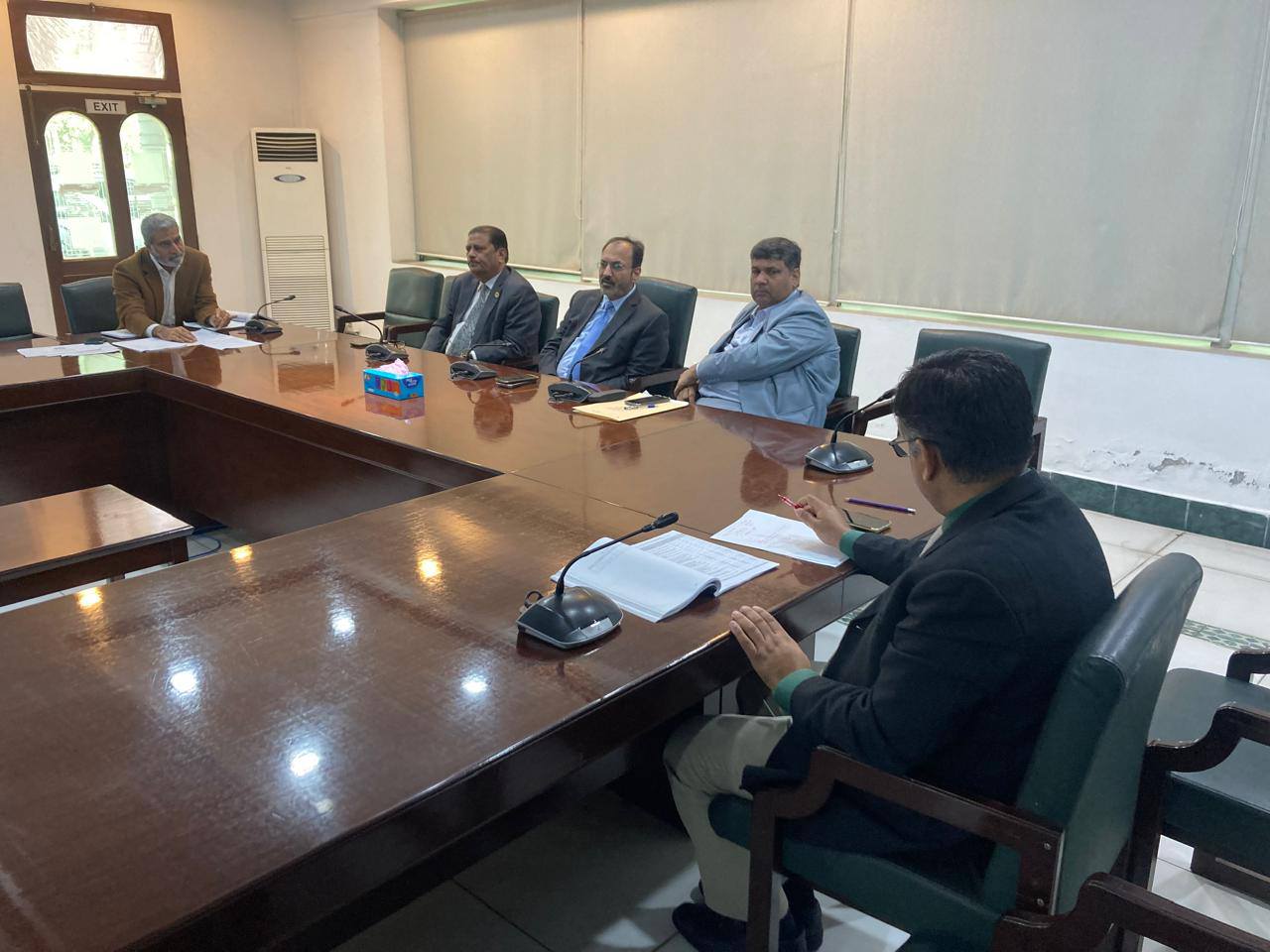 Vice Chancellor UET Prof. Dr. Shahid Munir (TI) is in a meeting regarding Rehabilitation/Upgradation of Dilapidated Physical Infrastructure at UET Lahore.